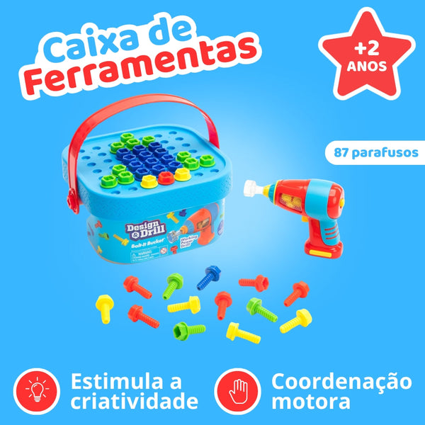 Caixa de Ferramentas Educativa C/ 87 Parafusos