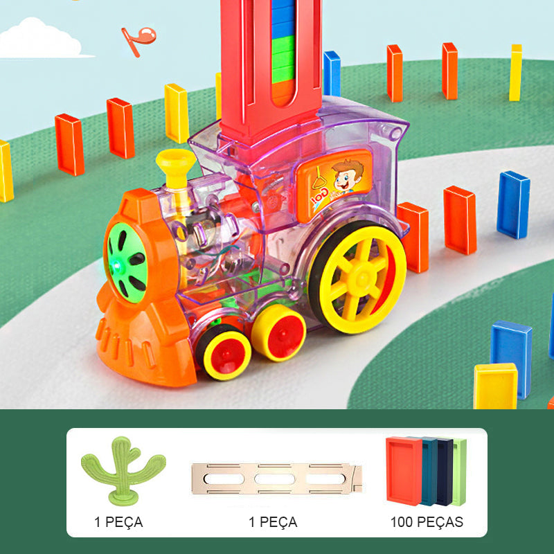 Trem Dominó Educativo ForKids C/ 100 Dominós