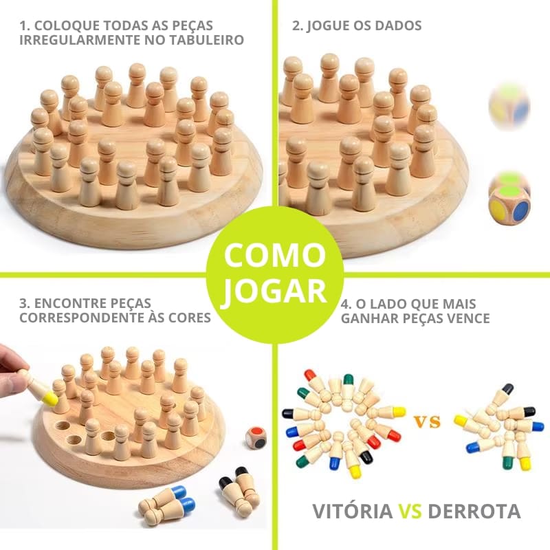 Jogo de Memória em Madeira - Montessori Brinquedos