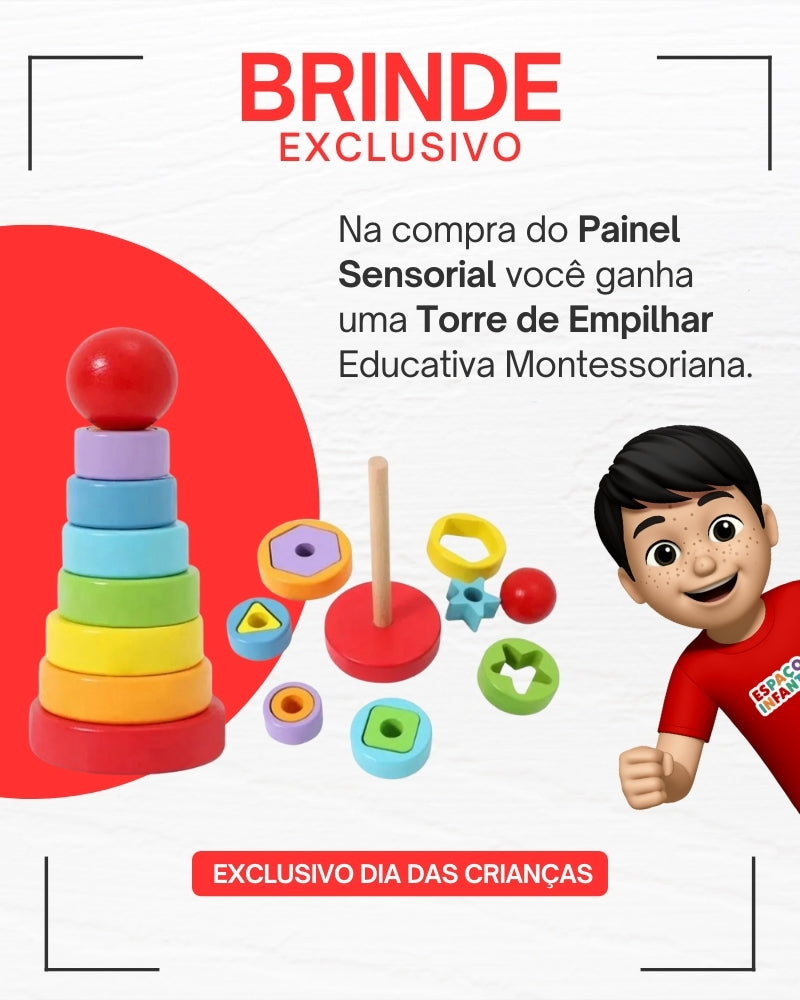 Painel Sensorial Educativo Montessori Nuvem + Brinde Exclusivo Hoje!