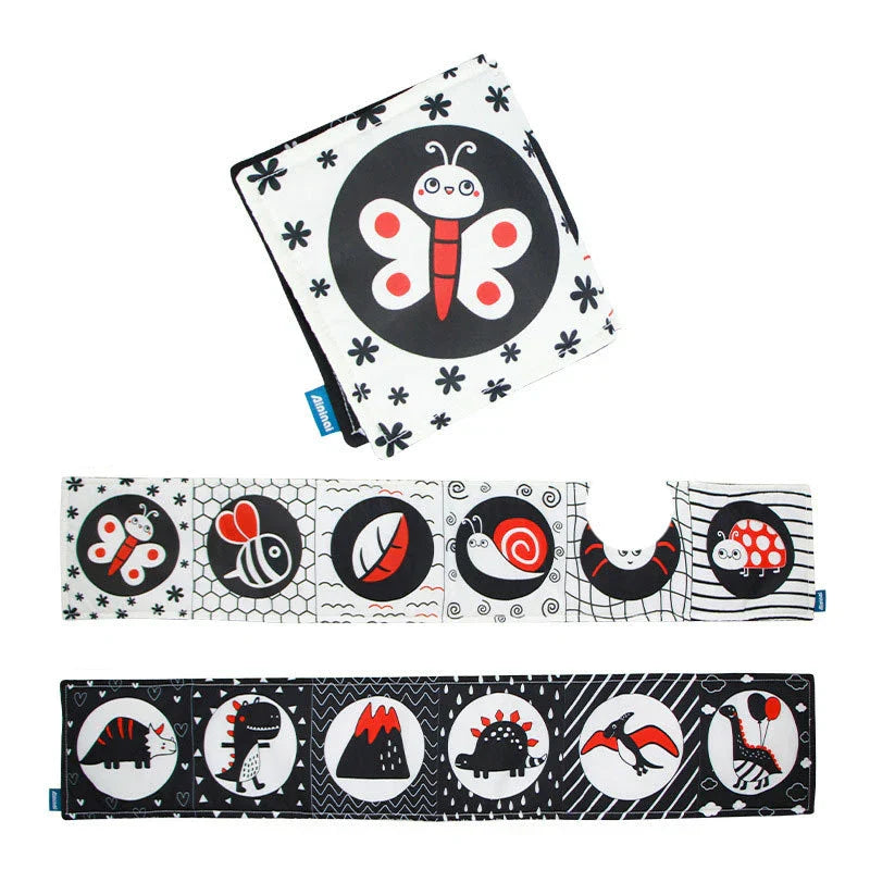 Livro De Pano Preto E Branco De Alto Contraste Para Bebês