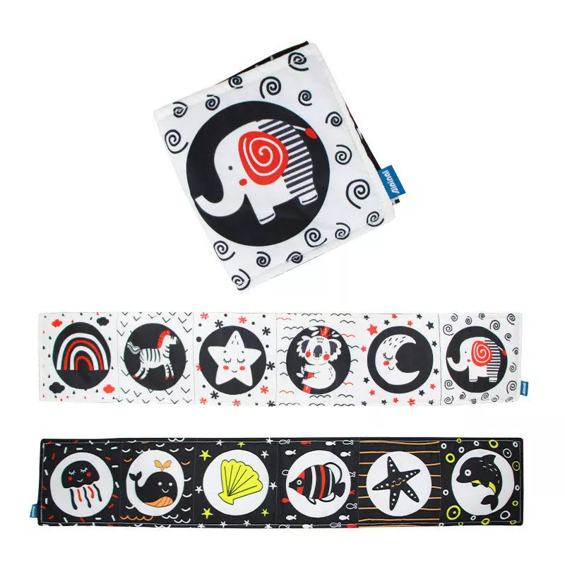 Livro De Pano Preto E Branco De Alto Contraste Para Bebês