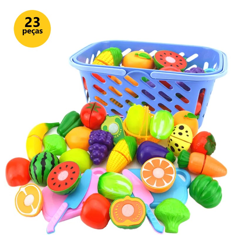Conjunto de Frutas e Legumes Brinquedo Educativo Infantil